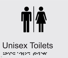 Load image into Gallery viewer, Unisex Toilets - Braille and Tactile Sign