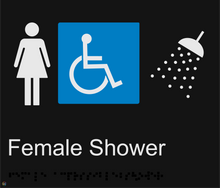 Load image into Gallery viewer, Female Disabled Shower - Braille and Tactile Sign