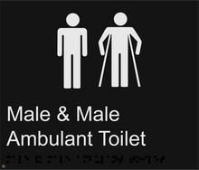 Load image into Gallery viewer, Male &amp; Male Ambulant Toilet - Braille and Tactile Sign