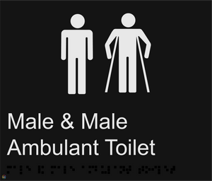 Male & Male Ambulant Toilet - Braille and Tactile Sign