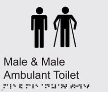 Load image into Gallery viewer, Male &amp; Male Ambulant Toilet - Braille and Tactile Sign