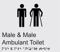 Male & Male Ambulant Toilet - Braille and Tactile Sign