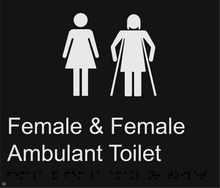Load image into Gallery viewer, Female &amp; Female Ambulant Toilet - Braille and Tactile Sign