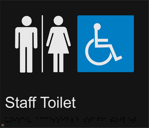 Staff Disabled Toilet - Braille and Tactile Sign