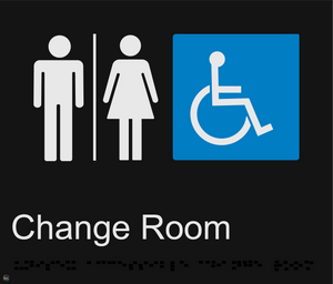 Change Disabled Toilet - Braille and Tactile Sign