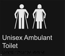 Load image into Gallery viewer, Unisex Ambulant Toilet - Braille and Tactile Sign