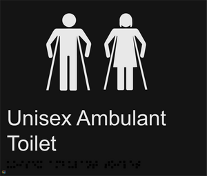 Unisex Ambulant Toilet - Braille and Tactile Sign