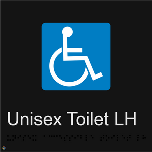 Disabled Unisex Toilet LH - Braille and Tactile Sign