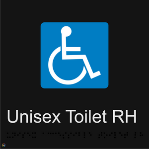 Disabled Unisex Toilet RH - Braille and Tactile Sign