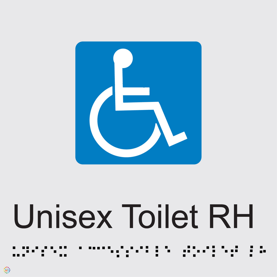 Disabled Unisex Toilet RH - Braille and Tactile Sign