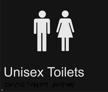 Load image into Gallery viewer, Unisex Toilets - Braille and Tactile Sign