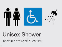 Load image into Gallery viewer, Unisex Disabled Shower - Braille and Tactile Sign