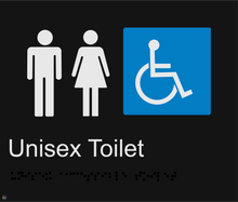 Load image into Gallery viewer, Unisex Accessible Toilet - Braille and Tactile Sign