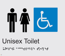 Load image into Gallery viewer, Unisex Accessible Toilet - Braille and Tactile Sign