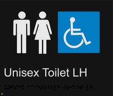 Load image into Gallery viewer, Unisex Accessible Toilet LH - Braille and Tactile Sign