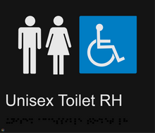 Load image into Gallery viewer, Unisex Accessible Toilet RH - Braille and Tactile Sign