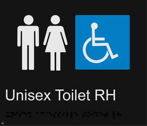 Unisex Accessible Toilet RH - Braille and Tactile Sign
