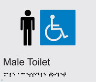 Male Accessible Toilet - Braille and Tactile Sign