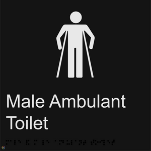 Male Ambulant Toilet - Braille and Tactile Sign