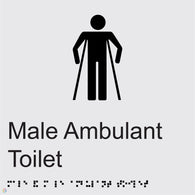 Male Ambulant Toilet - Braille and Tactile Sign