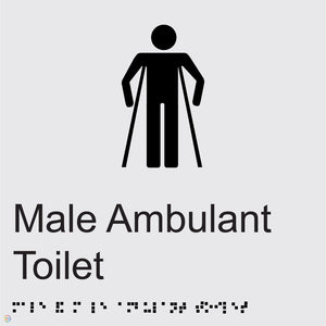 Male Ambulant Toilet - Braille and Tactile Sign