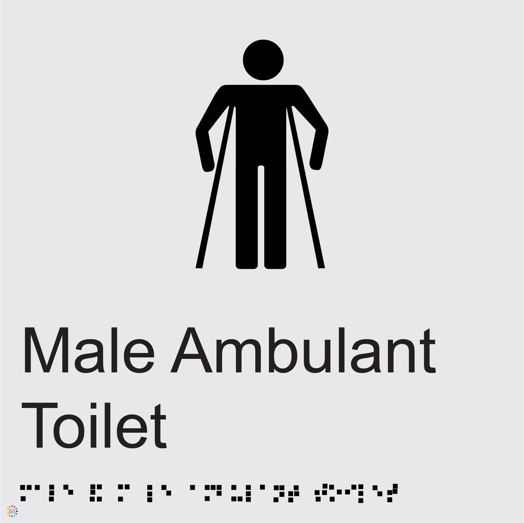 Male Ambulant Toilet - Braille and Tactile Sign