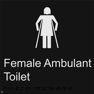 Female Ambulant Toilet - Braille and Tactile Sign