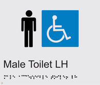 Male Accessible Toilet LH - Braille and Tactile Sign