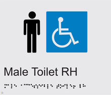 Load image into Gallery viewer, Male Accessible Toilet RH - Braille and Tactile Sign