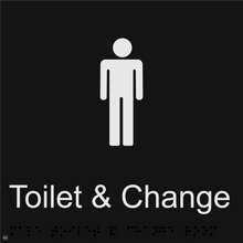 Load image into Gallery viewer, Male Toilet &amp; Change - Braille and Tactile Sign
