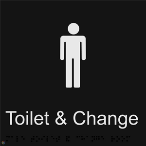Male Toilet & Change - Braille and Tactile Sign