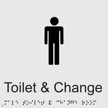 Load image into Gallery viewer, Male Toilet &amp; Change - Braille and Tactile Sign