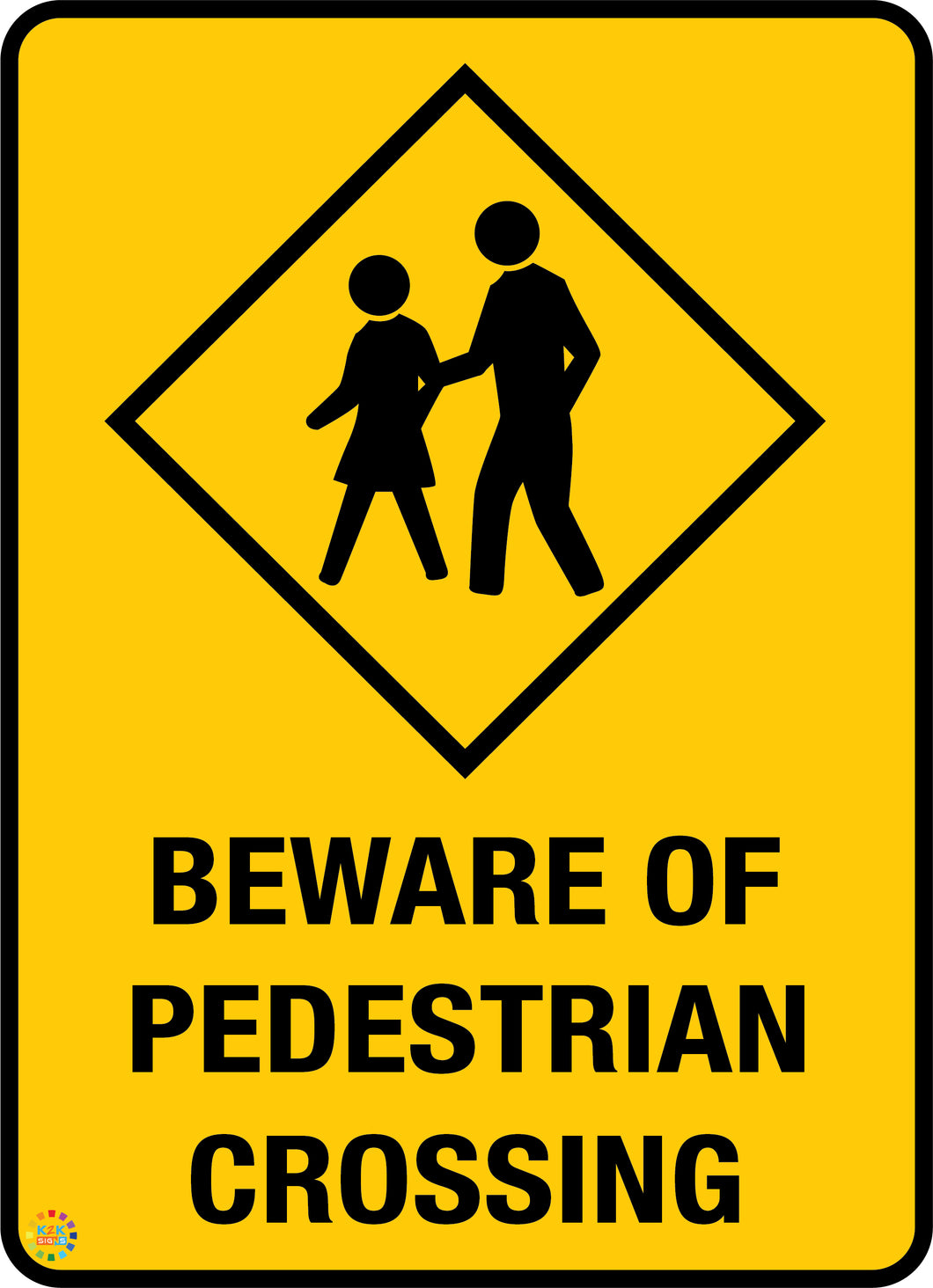 Beware of Pedestrian Crossing Sign
