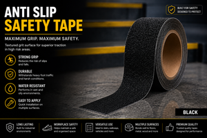 Black Color Anti Slip Floor Marking Safety Tape Roll