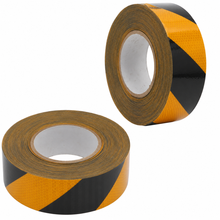 Load image into Gallery viewer, Black Yellow Reflective Chevron Tape Roll – Class 1 Diamond Grade Prismatic