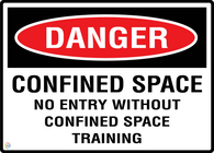 Danger Confined Space - No Entry Without Confined Space Training