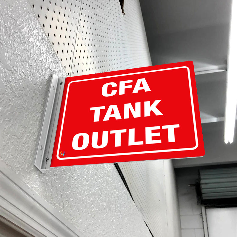 CFA Tank Outlet – Double-Sided Off-Wall Sign | K2K Signs Australia