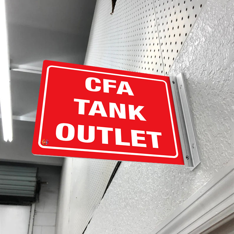 CFA Tank Outlet – Double-Sided Off-Wall Sign | K2K Signs Australia