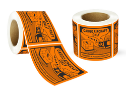 Cargo Aircraft Only Labels - 120mm (W) x 110mm (H) Label Roll