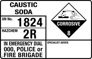 Caustic Soda Hazchem Panel Sign