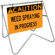 Caution Weed Spraying In Progress - Swing Stand & Sign 