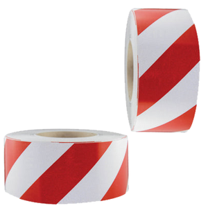 Class 2 - Red/White Hazard Retro Reflective Chevron Marking Tape