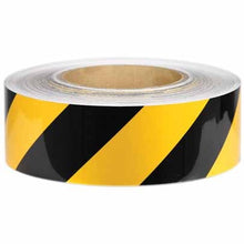 Load image into Gallery viewer, Class 2 - Yellow/Black Hazard Retro Reflective Chevron Marking Tape Roll