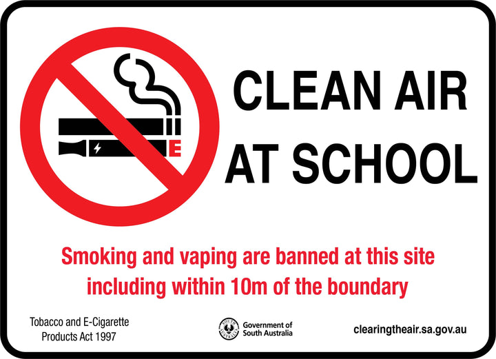 Clean Air At School Sign