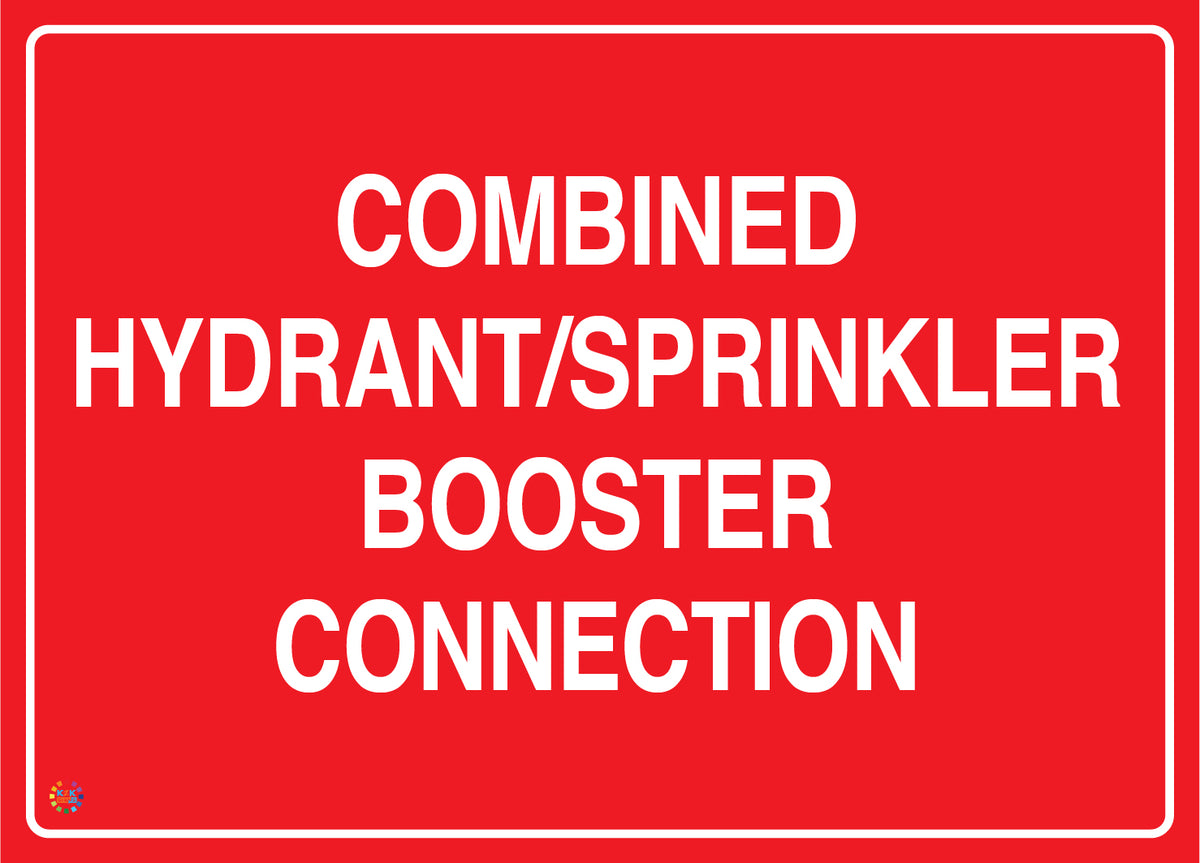 Combined Hydrant/Sprinkler Booster Connection Sign | Fire Safety Sign ...