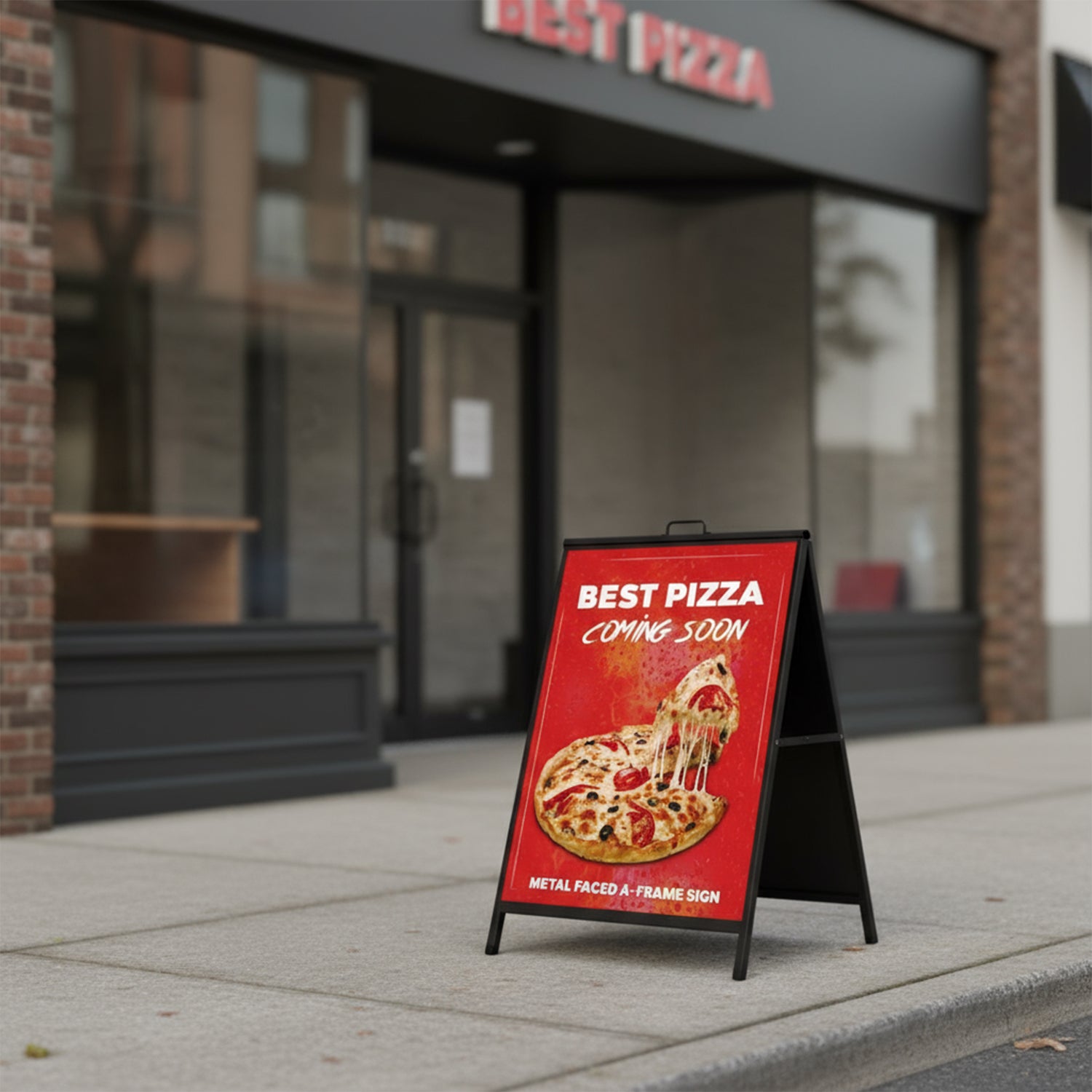 Frame Pavement Sign Custom Printed Metal Faced A-Frame Pavement Sign 900×600mm | K2K Signs ...