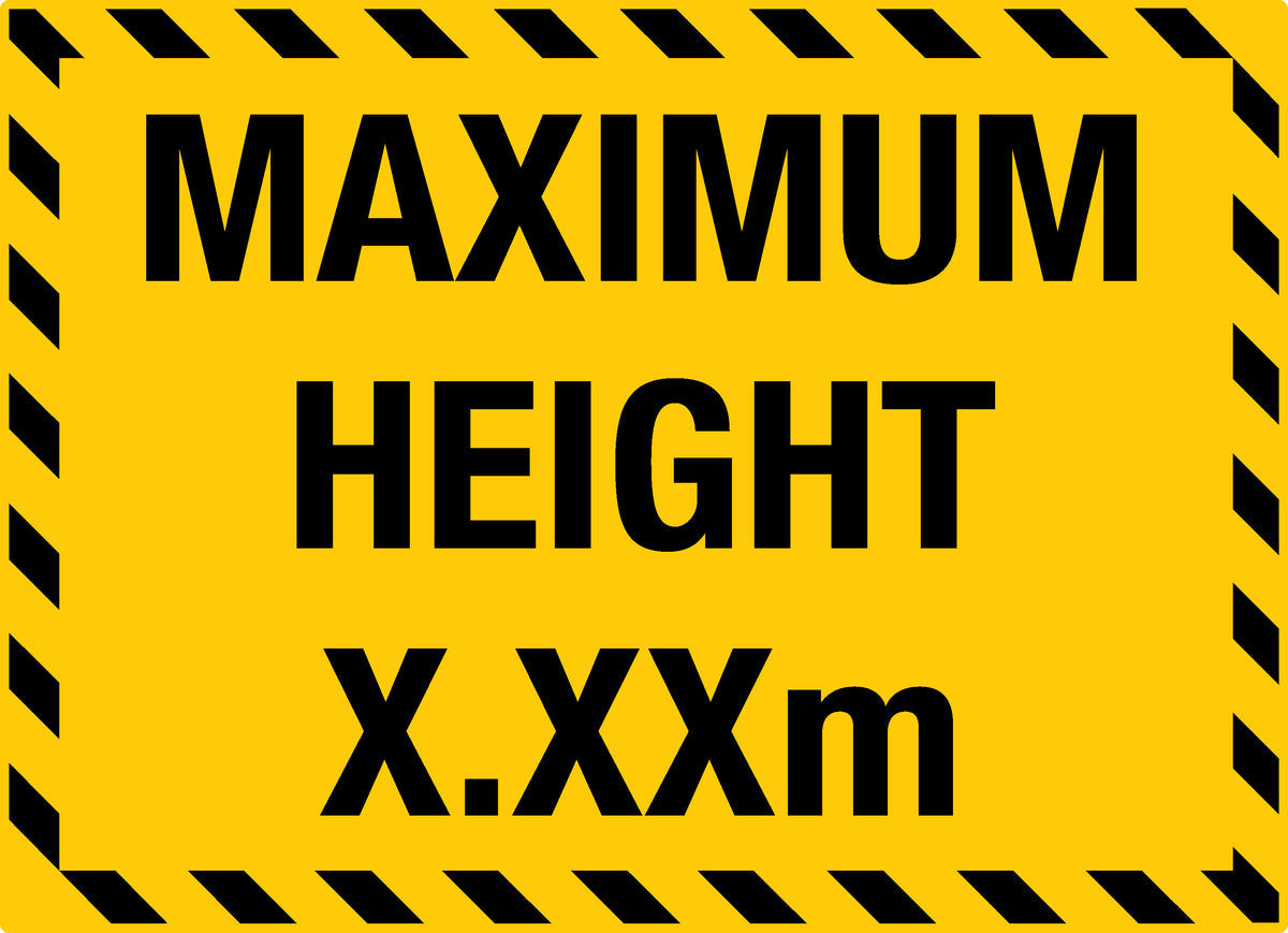 Custom Maximum Height Sign | Vehicle Clearance Safety Sign | K2K Signs ...