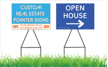 Load image into Gallery viewer, Custom Real Estate Open House Pointer &amp; Lawn Sign