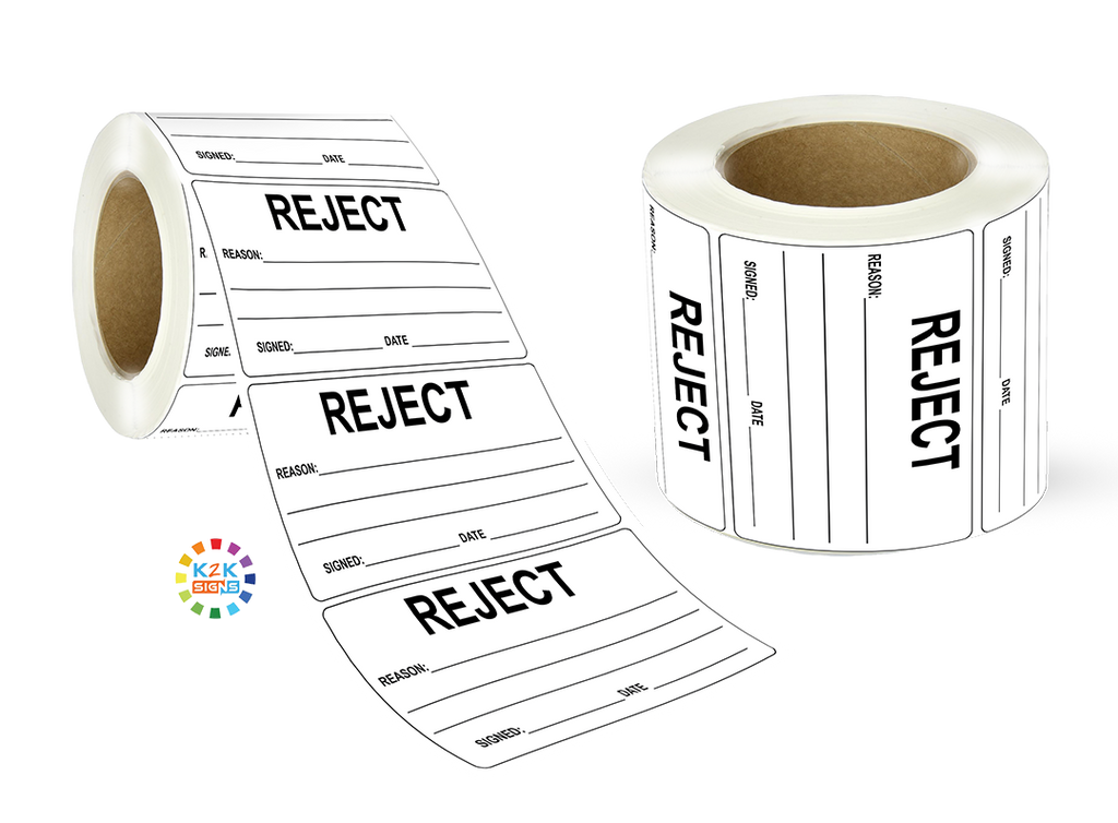 Rejection Report Label Reject - Label Roll | K2K Signs Australia