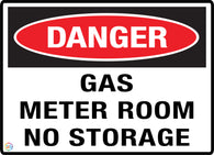 Danger - Gas Meter Room No Storage Sign